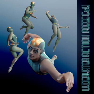 HF Underwater Action Poses for Genesis 8 Male