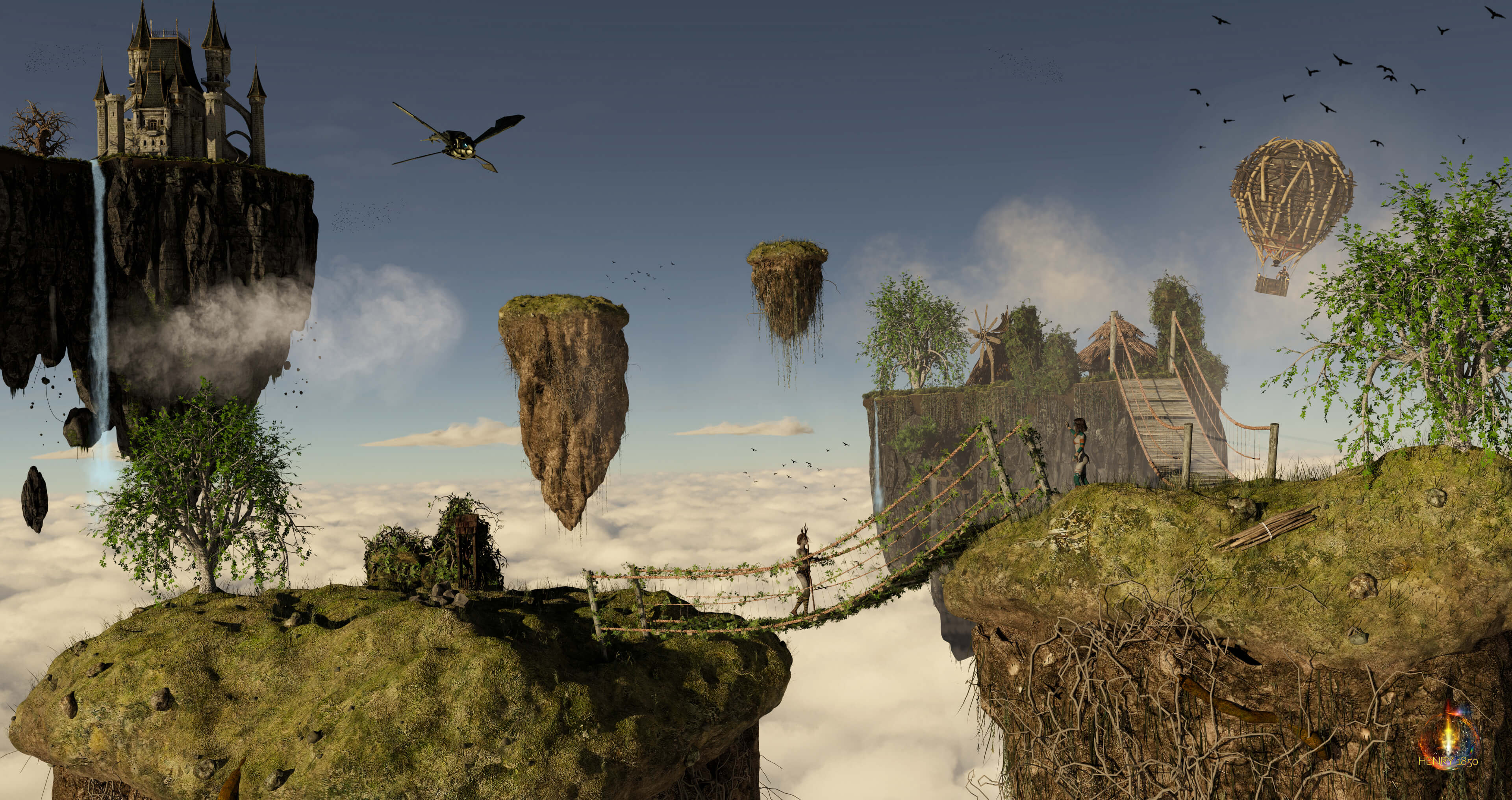 Fantasy Worlds 3D Render, Digital Art by Henry1850