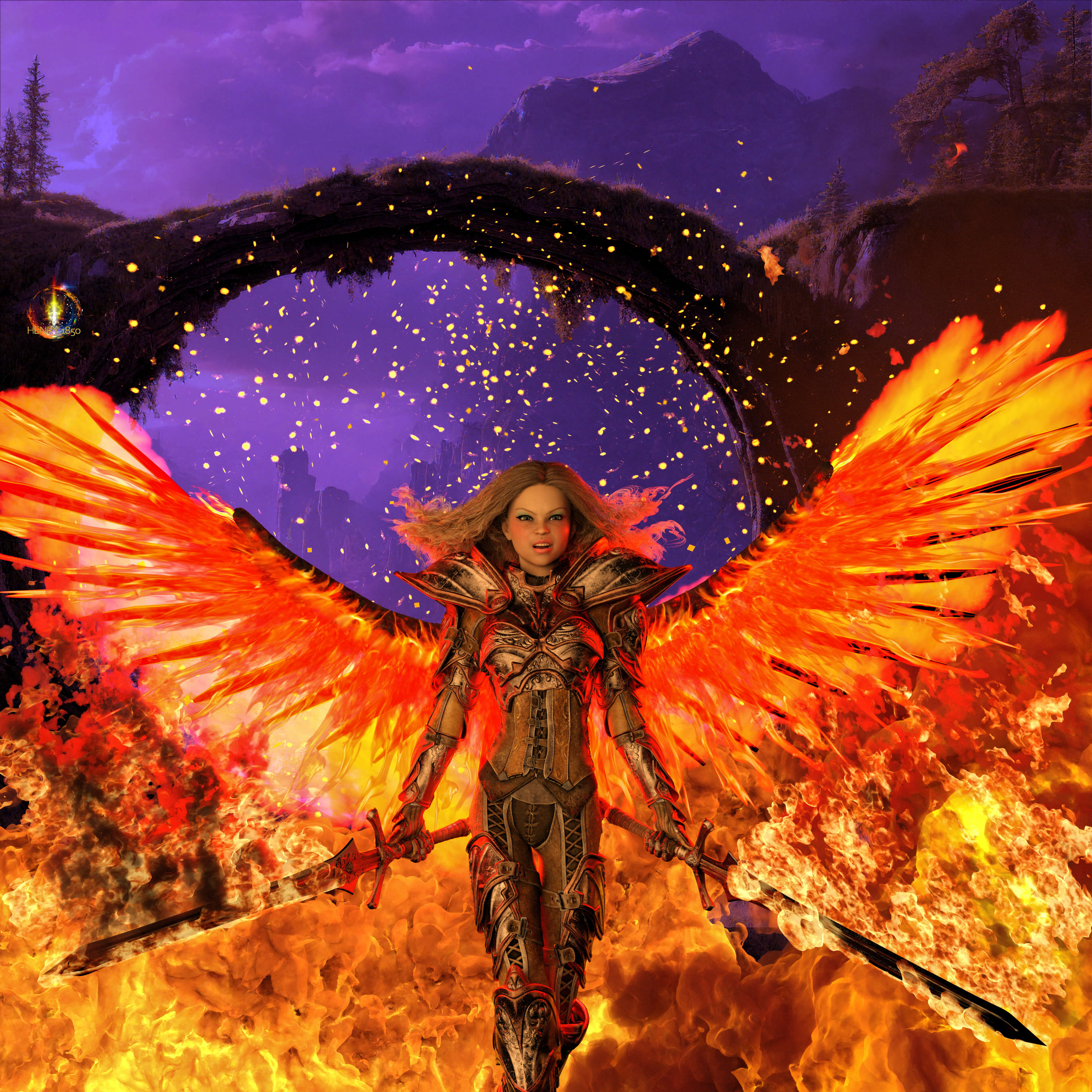 Fire Angel 3D Render RenderHub Gallery