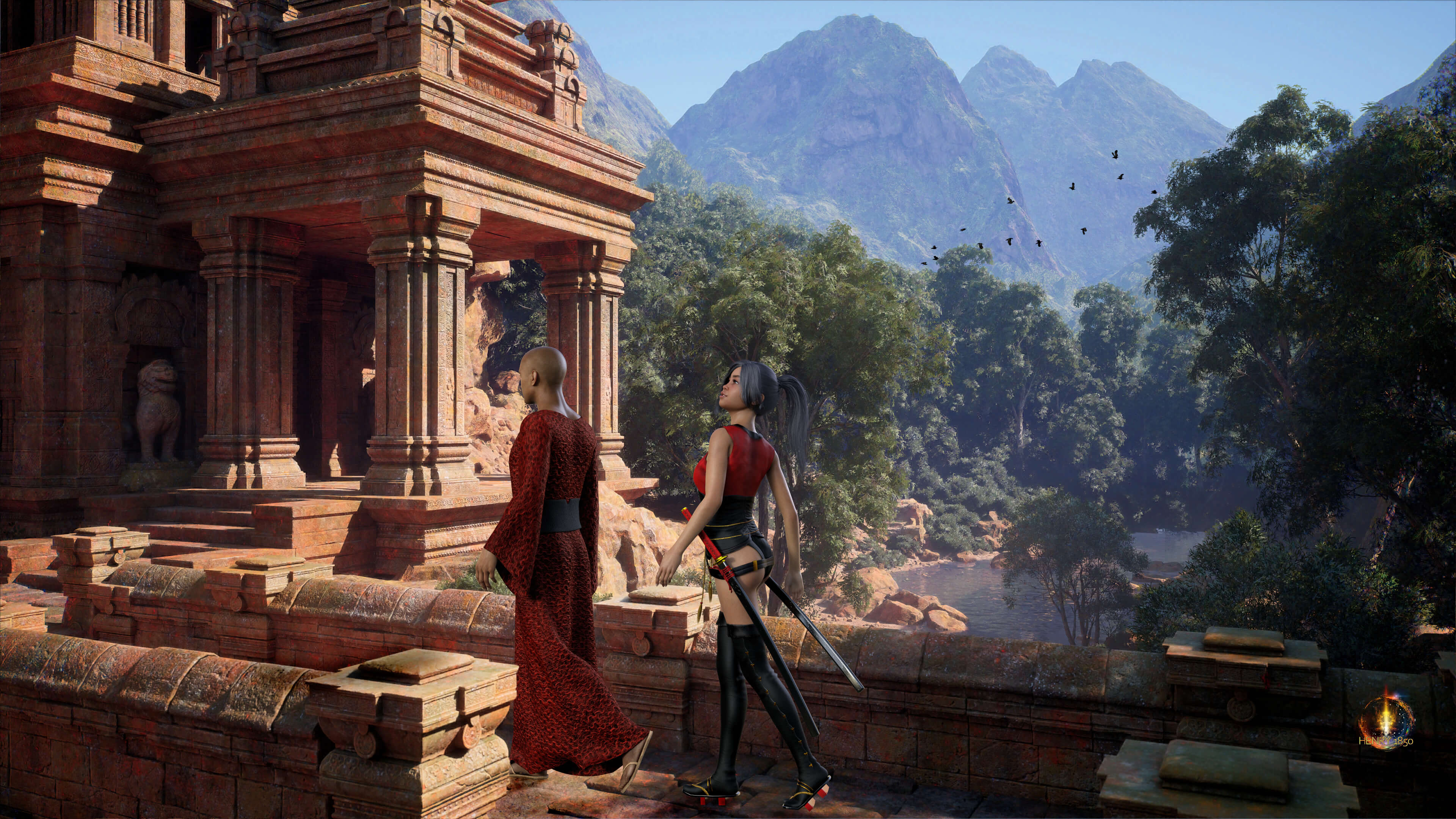 Meeting today at the Ancient Temple 3D Render by Henry1850