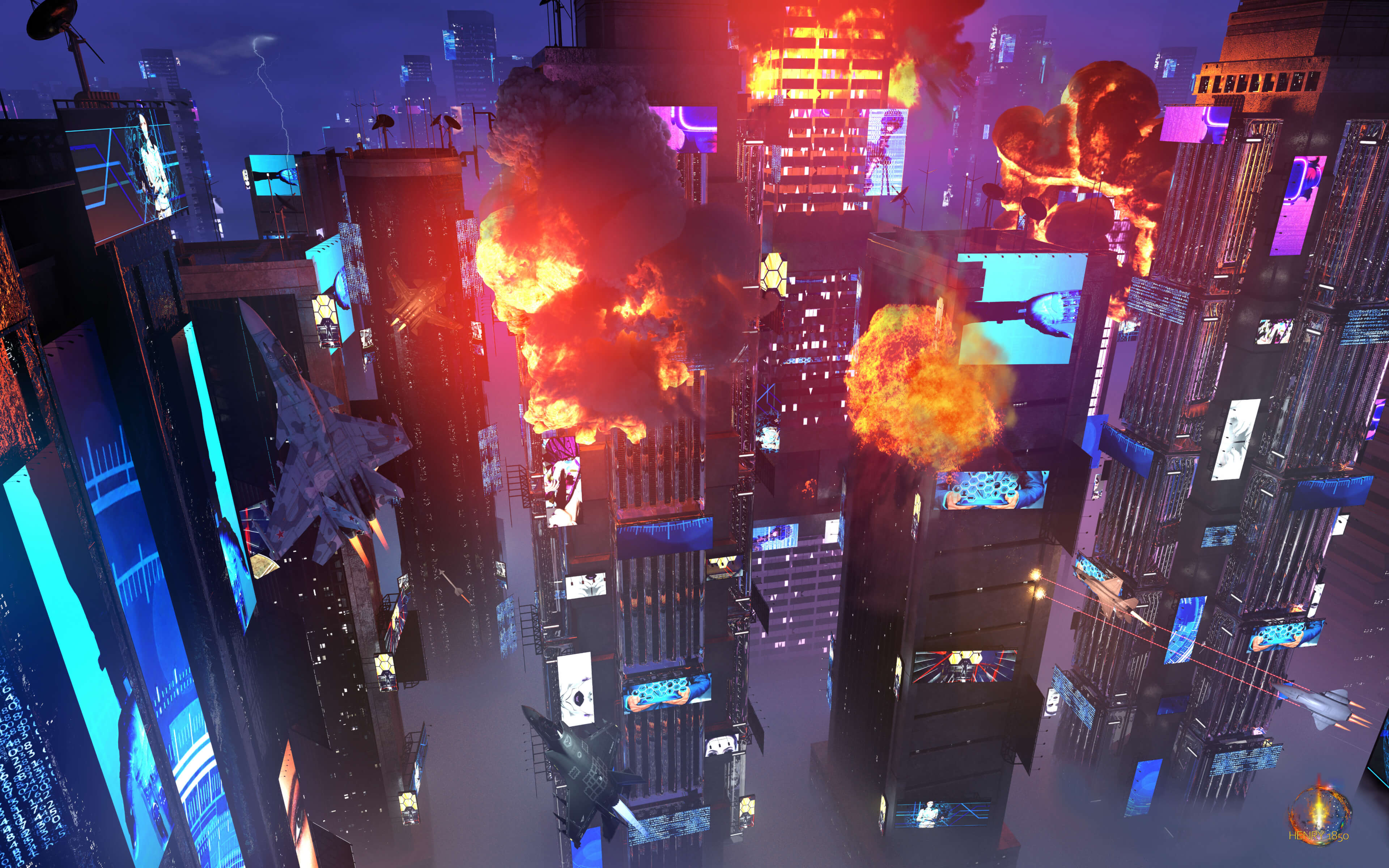 Under Attack 3D Render, Digital Art by Henry1850