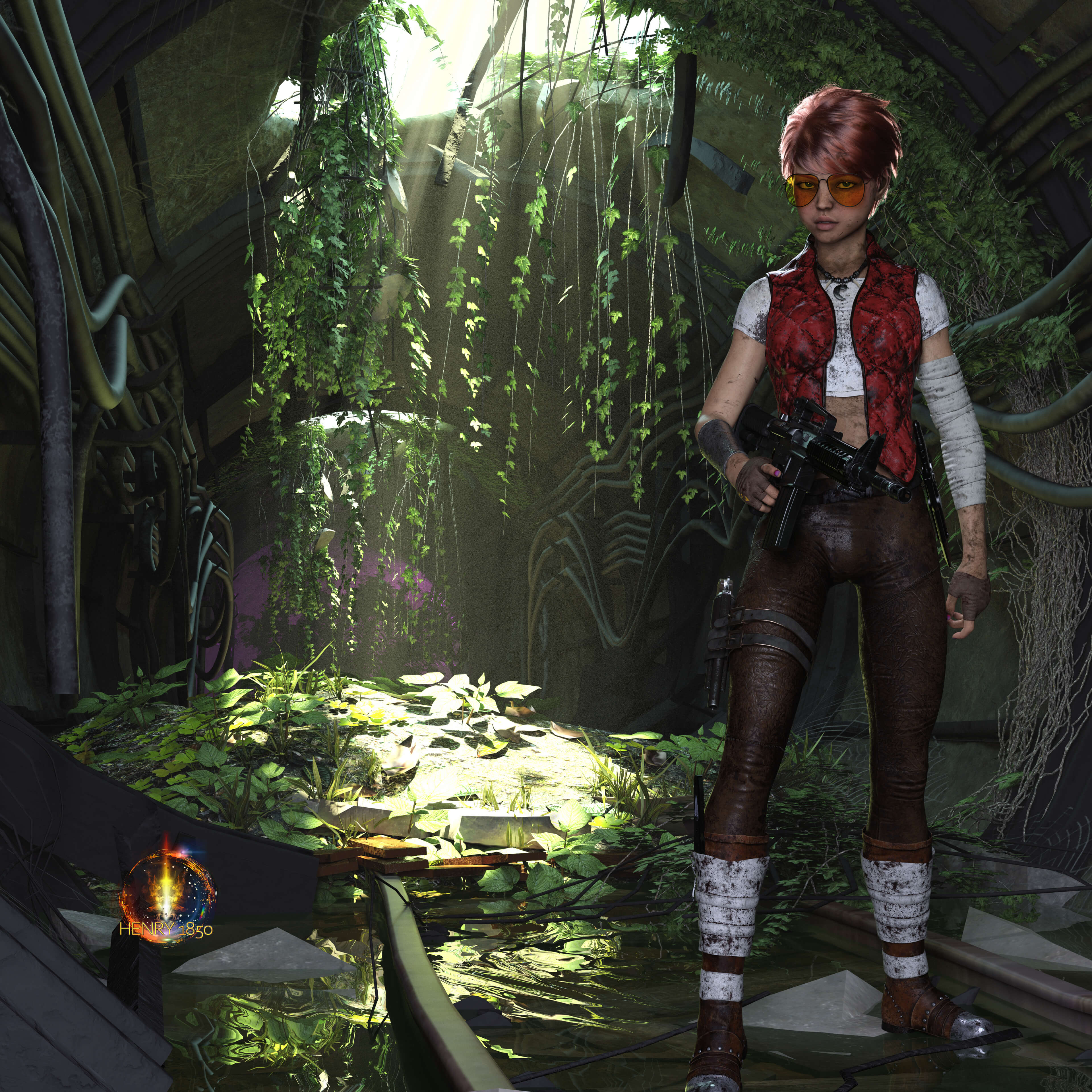 Unlikely Assassin 3D Render, Digital Art by Henry1850