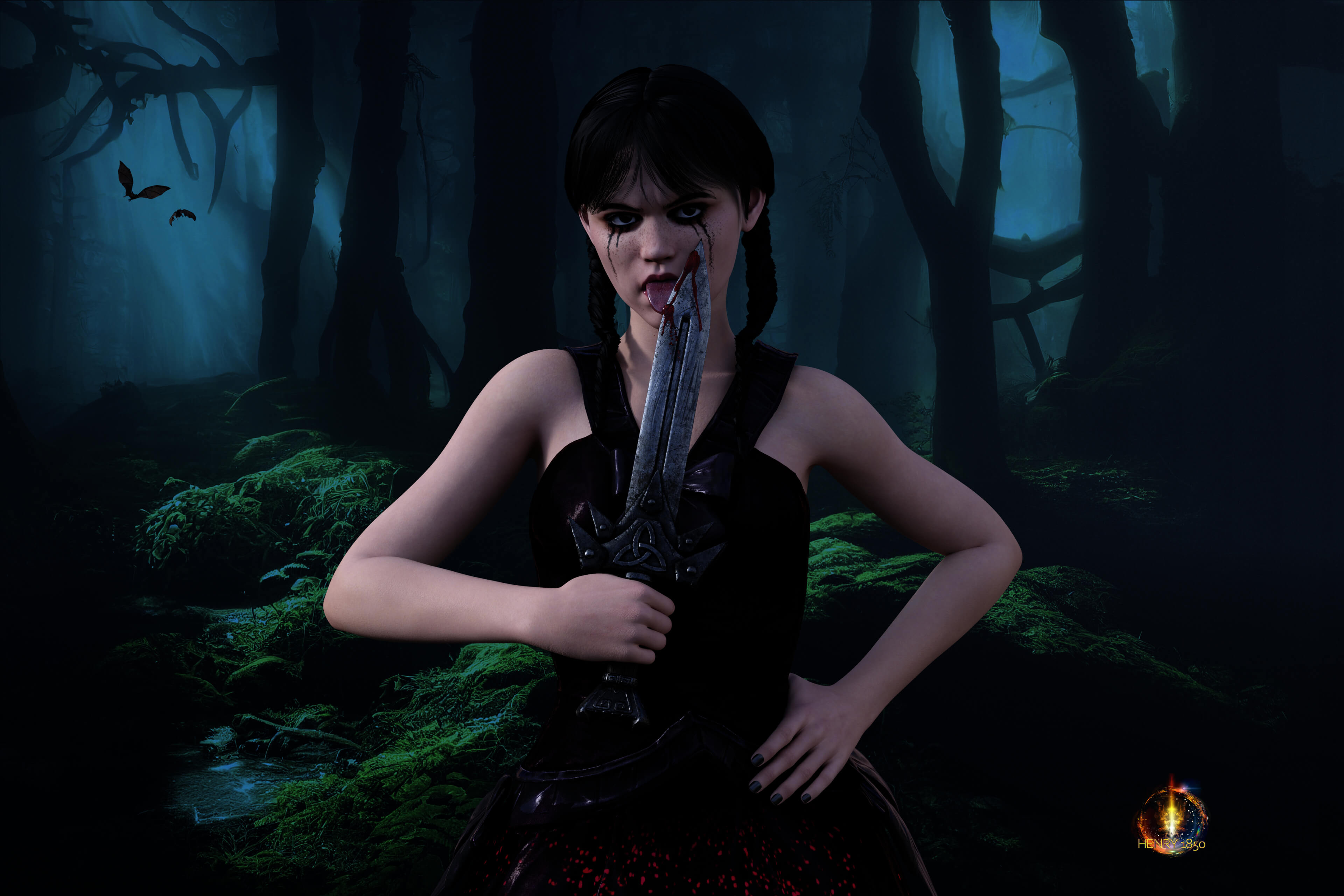 Wednesday Season 2 3D Render, Digital Art by Henry1850
