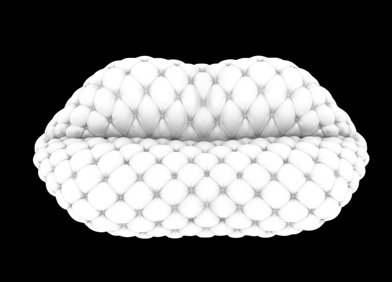 Tufted Lip Sofa Free 3D Model by Herhey