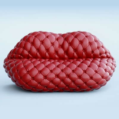 Tufted Lip Sofa by Herhey