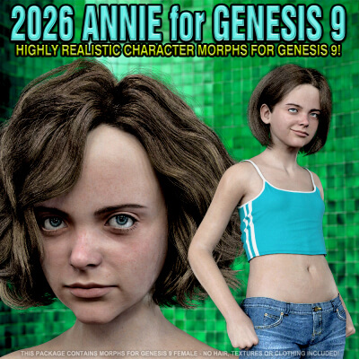 2026 Annie Morphs for Genesis 9 by HevieState3D