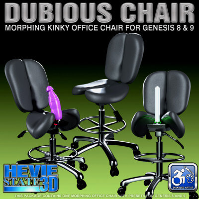 A Dubious Chair for Genesis 8 and 9 Female by HevieState3D
