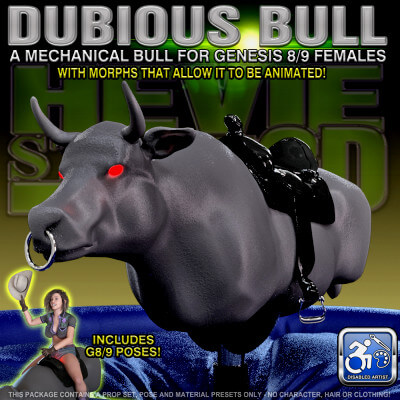 A Dubious Mechanical Bull for Genesis 8 and 9 Females by HevieState3D