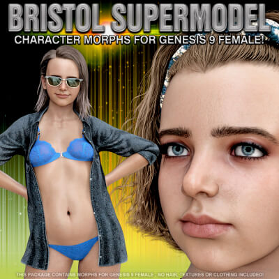 Bristol Supermodel Character Morphs for Genesis 9 Female by HevieState3D