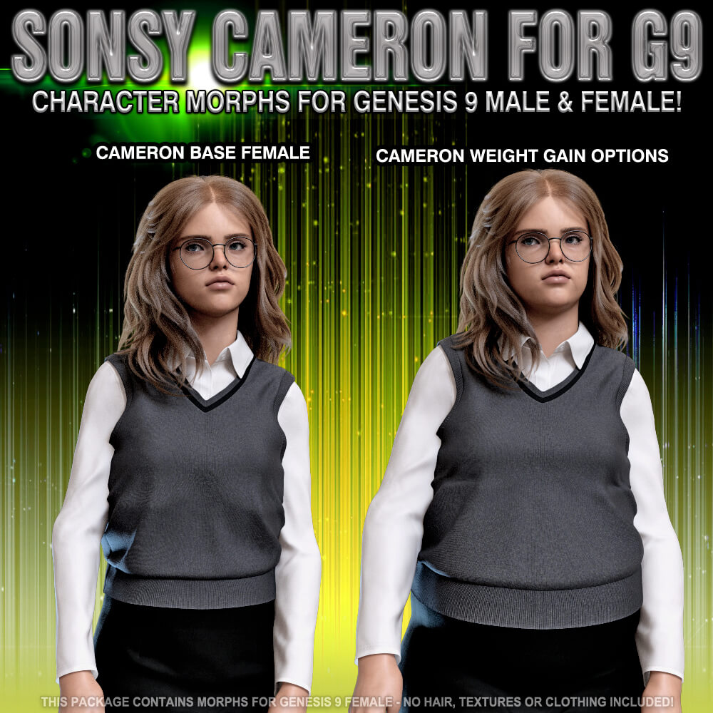 Sonsy Cameron Morphs for Genesis 9 Male and Female Daz Content by
