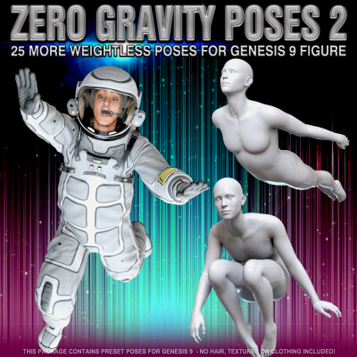 Weightless Zero Gravity Poses for Genesis 9 Volume 2 - Daz Content by ...