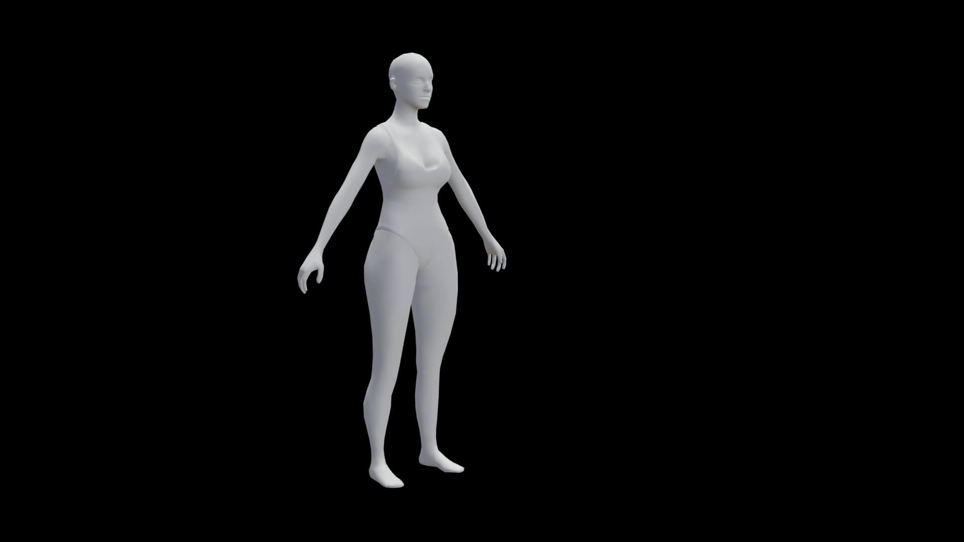 Female Base Mesh Character in Swimsuit - 3D Model by HikkiJack