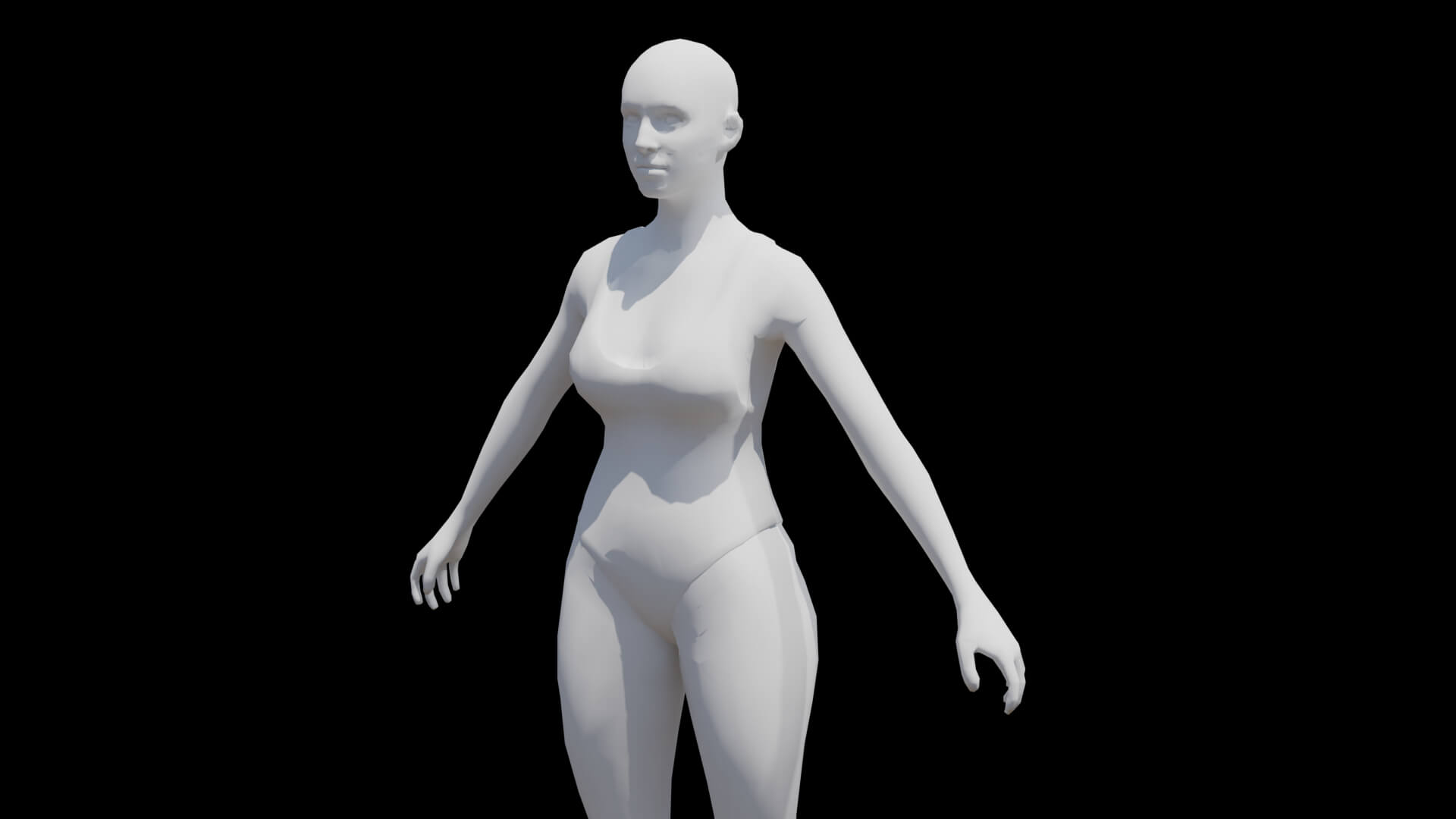 Female Base Mesh Character in Swimsuit - 3D Model by HikkiJack