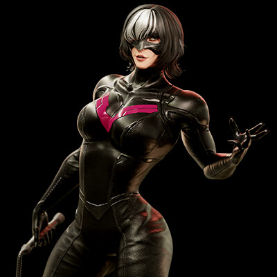 Female Superhero Game Character - Black Mirage