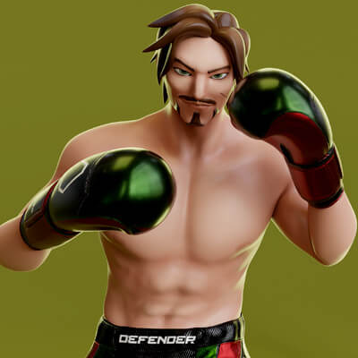 Low Poly - Boxer &amp MMA Fighter - Alejandro