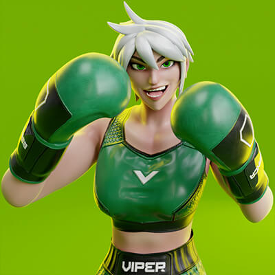 Low Poly Boxer - MMA Fighter - Bianca