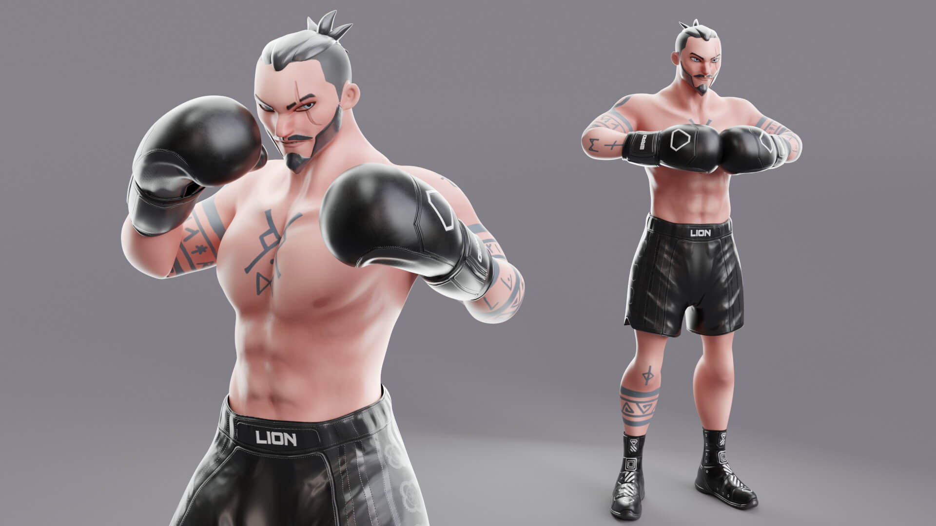 Low Poly - Boxer & MMA Fighter - Brad 3D Model by Hisqiefurqoni