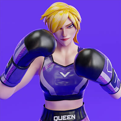 Low Poly Boxer - MMA Fighter - Clarisse