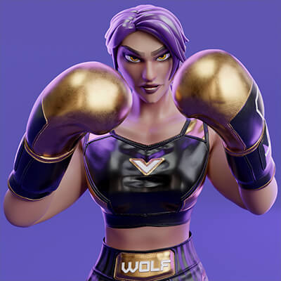 Low Poly Boxer - MMA Fighter - Kamaria