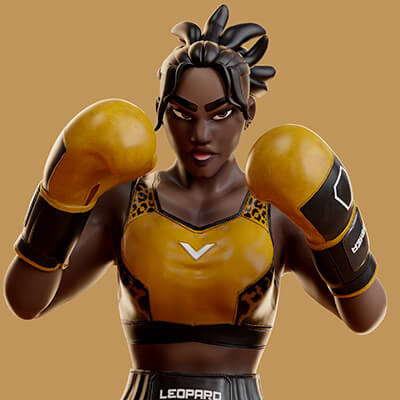 Low Poly Boxer - MMA Fighter - Kamea