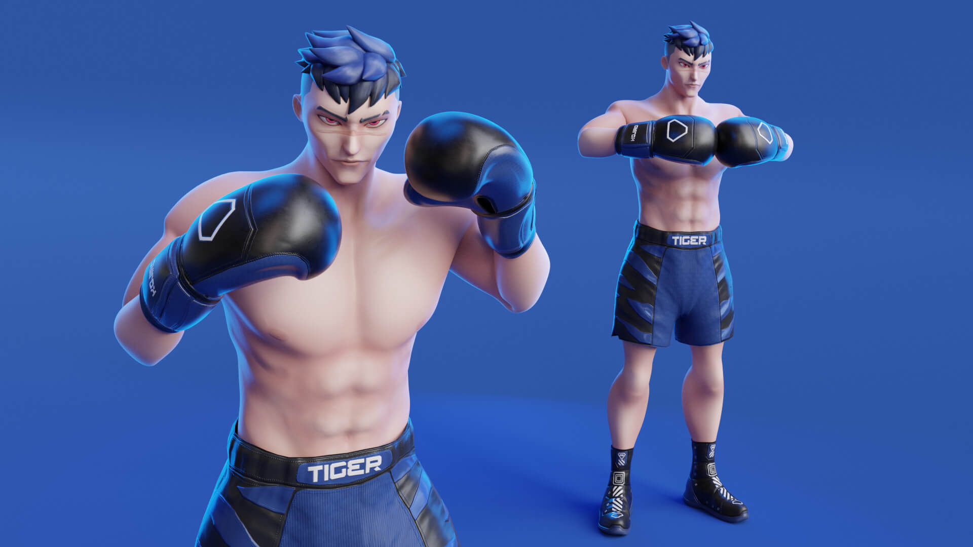 Low Poly Boxer & MMA Fighter Kojiro 3D Model by Hisqiefurqoni