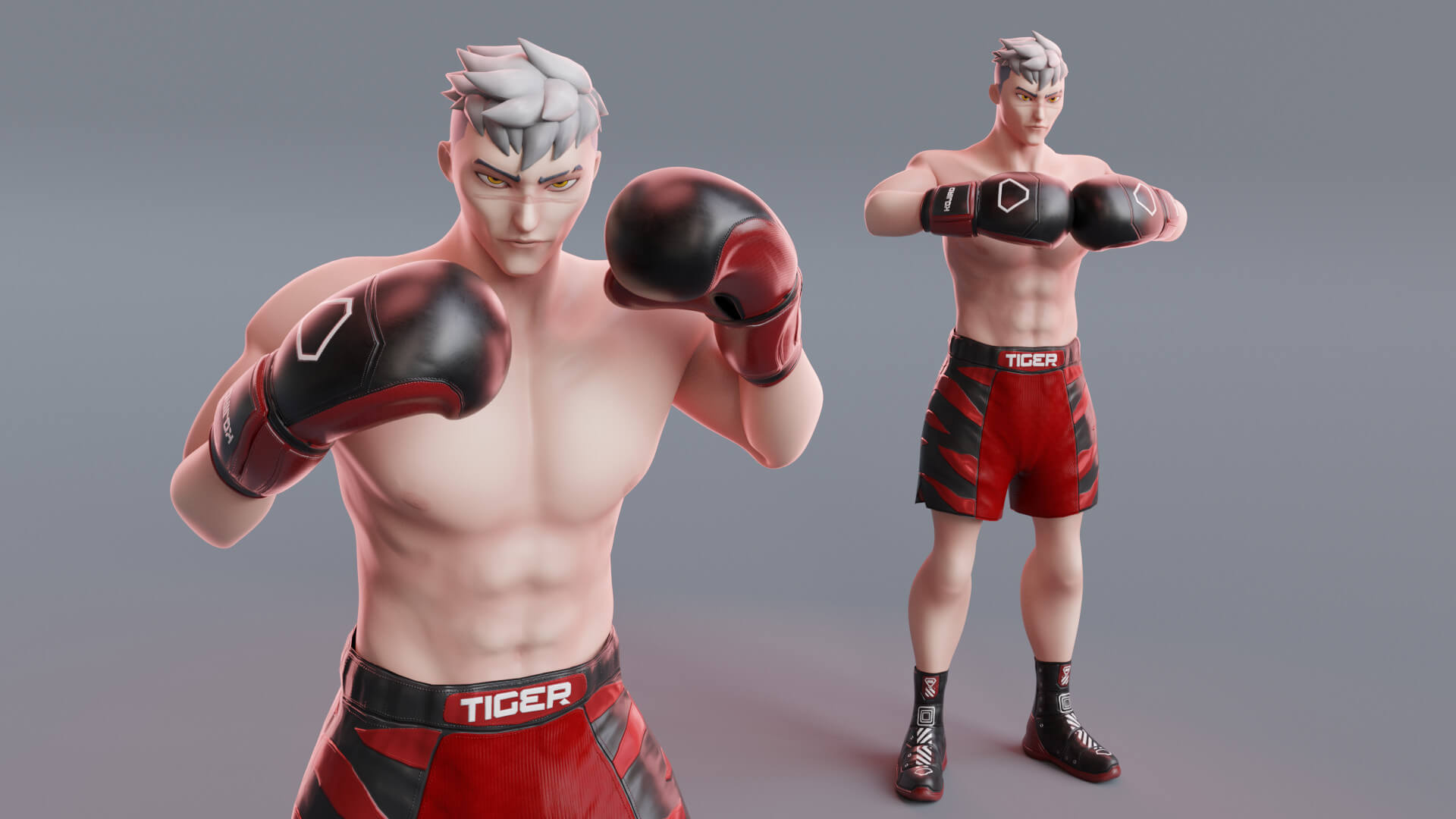 Low Poly Boxer & MMA Fighter Kojiro 3D Model by Hisqiefurqoni