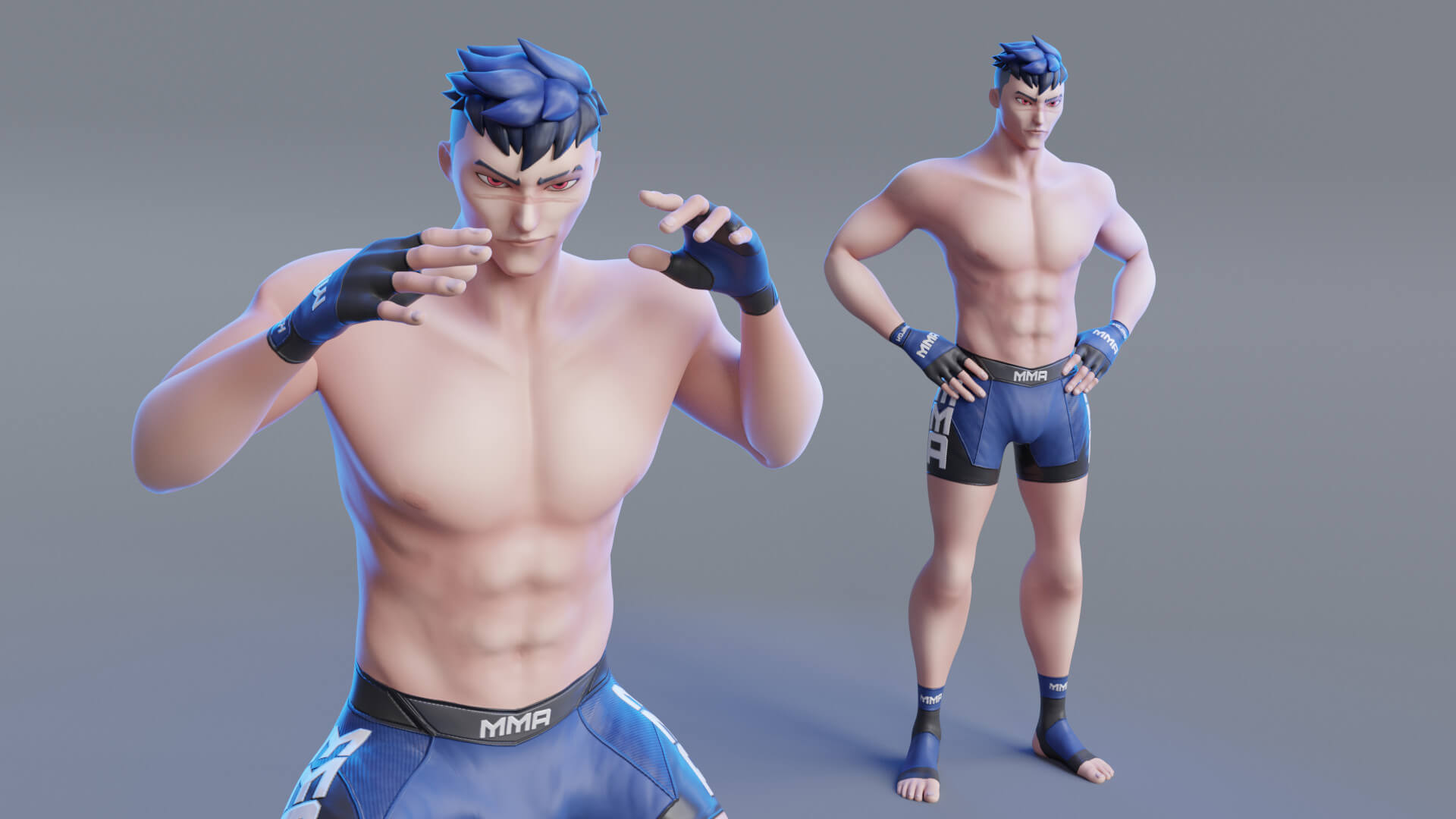 Low Poly Boxer & MMA Fighter Kojiro 3D Model by Hisqiefurqoni
