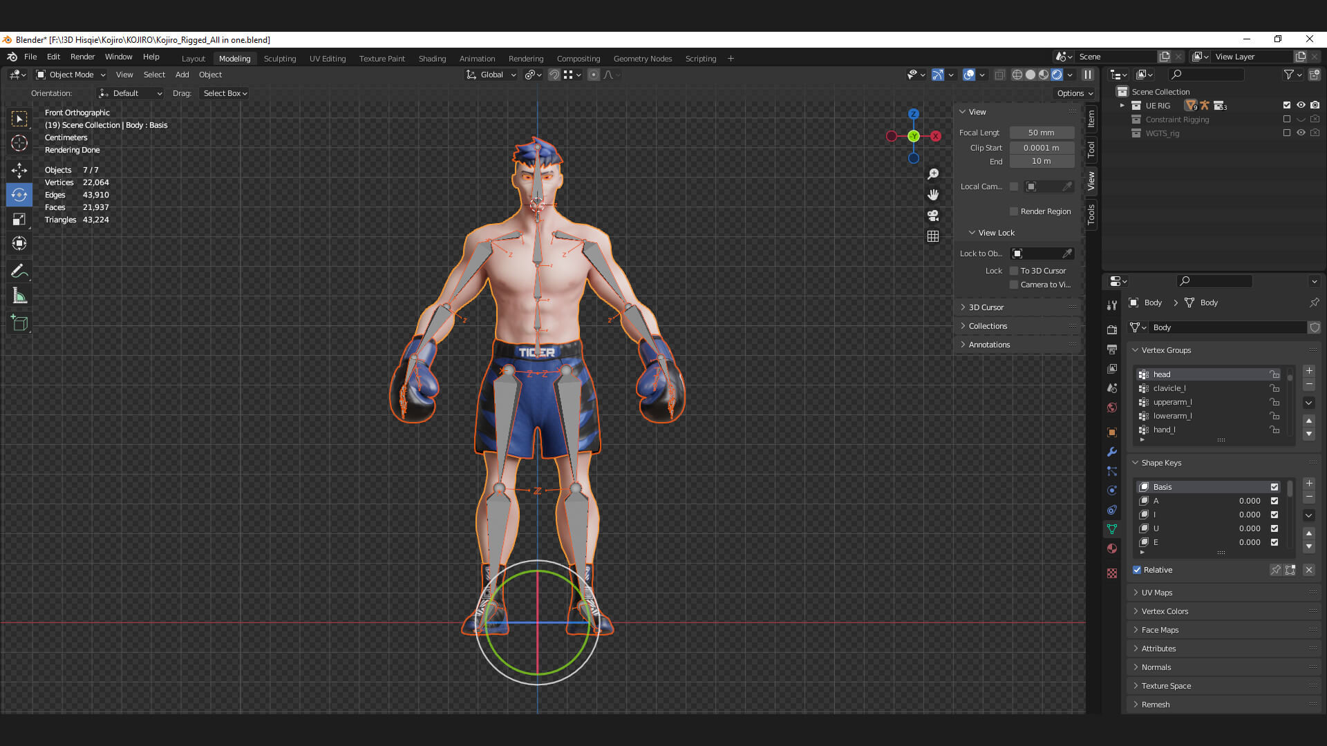 Low Poly - Boxer & MMA Fighter - Kojiro 3D Model by Hisqiefurqoni