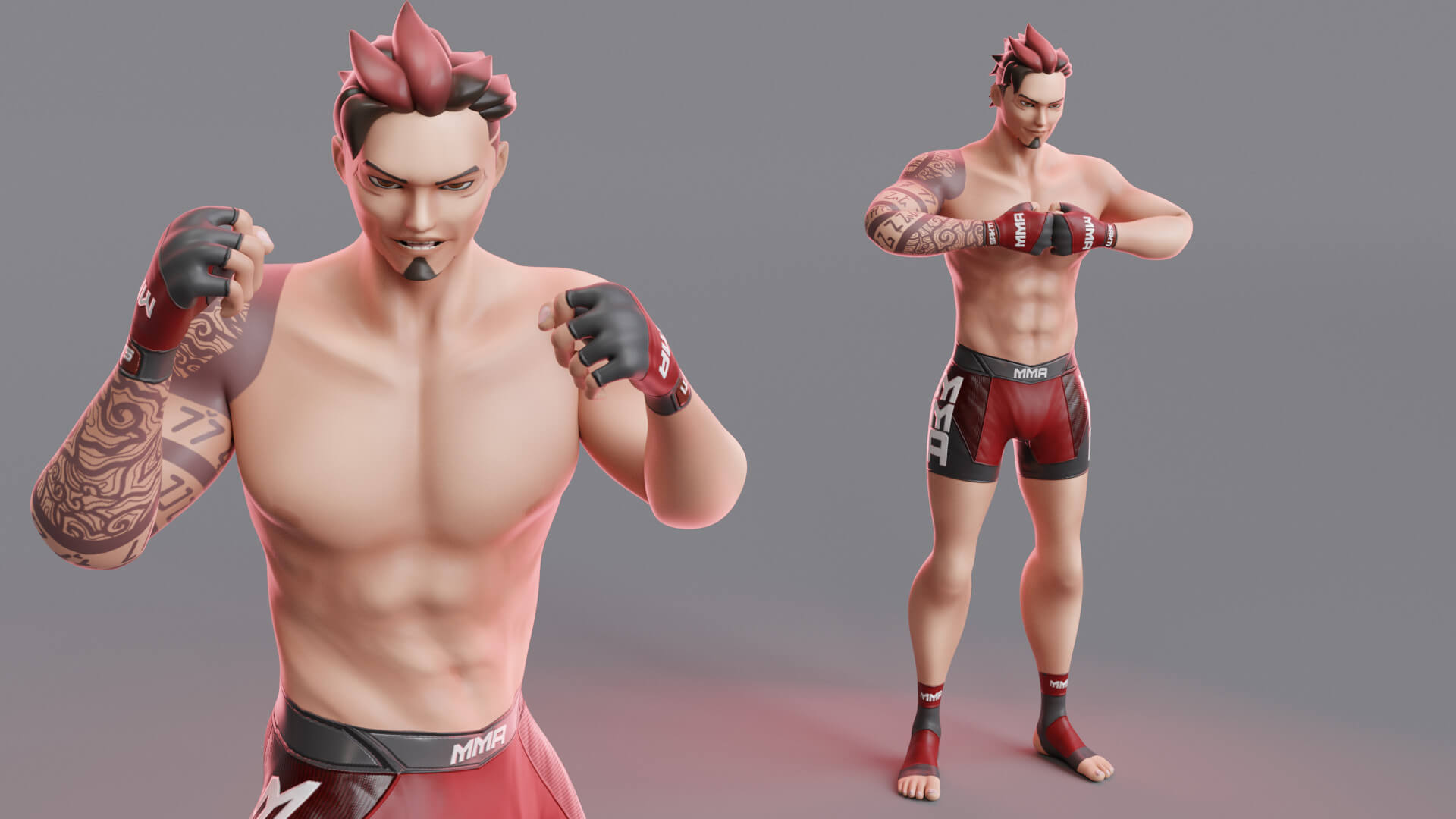 Low Poly Boxer & MMA Fighter Sakti 3D Model by Hisqiefurqoni