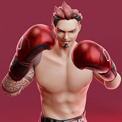 Low Poly - Boxer &amp MMA Fighter - Sakti