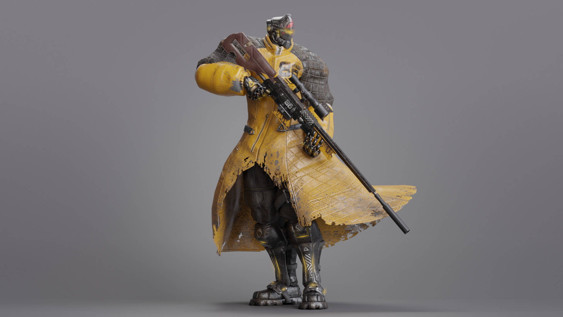 Low Poly - Cybernetic Hitman - Orion 3D Model by Hisqiefurqoni
