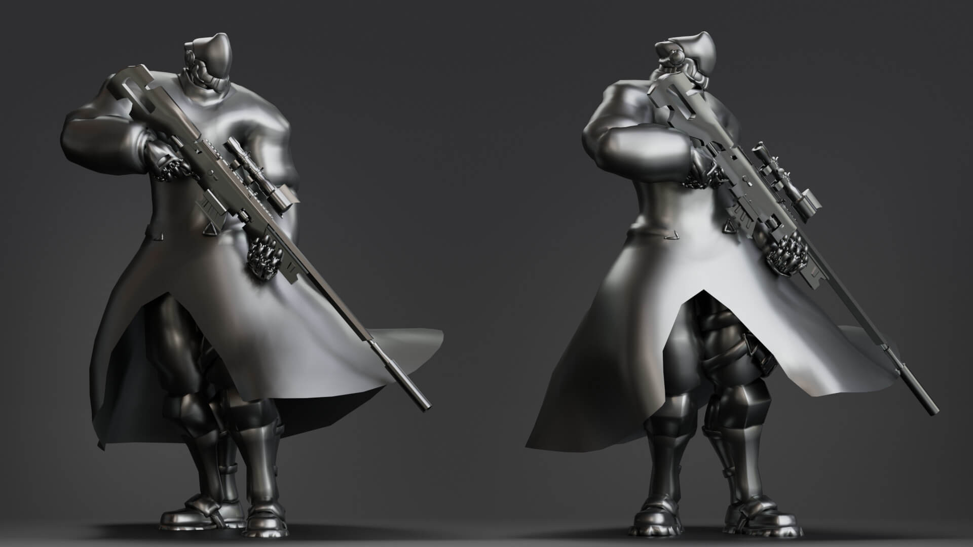 Low Poly - Cybernetic Hitman - Orion 3D Model by Hisqiefurqoni