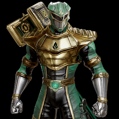 Male Sentai Ranger Game Character Green Earth Agent Darius