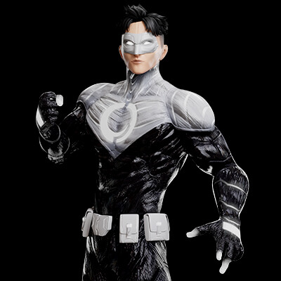 Male Superhero Game Character - Moonguard