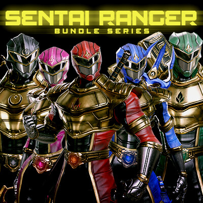 Sentai Ranger Game Characters Bundle Edition 3D Model Pack