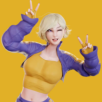 Stylized Female Fighting Character - Liv