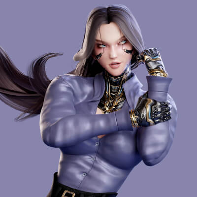 Stylized Female Fighting Character - Viktoria