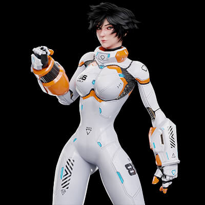 Stylized Female Futuristic Pilot - Ferra