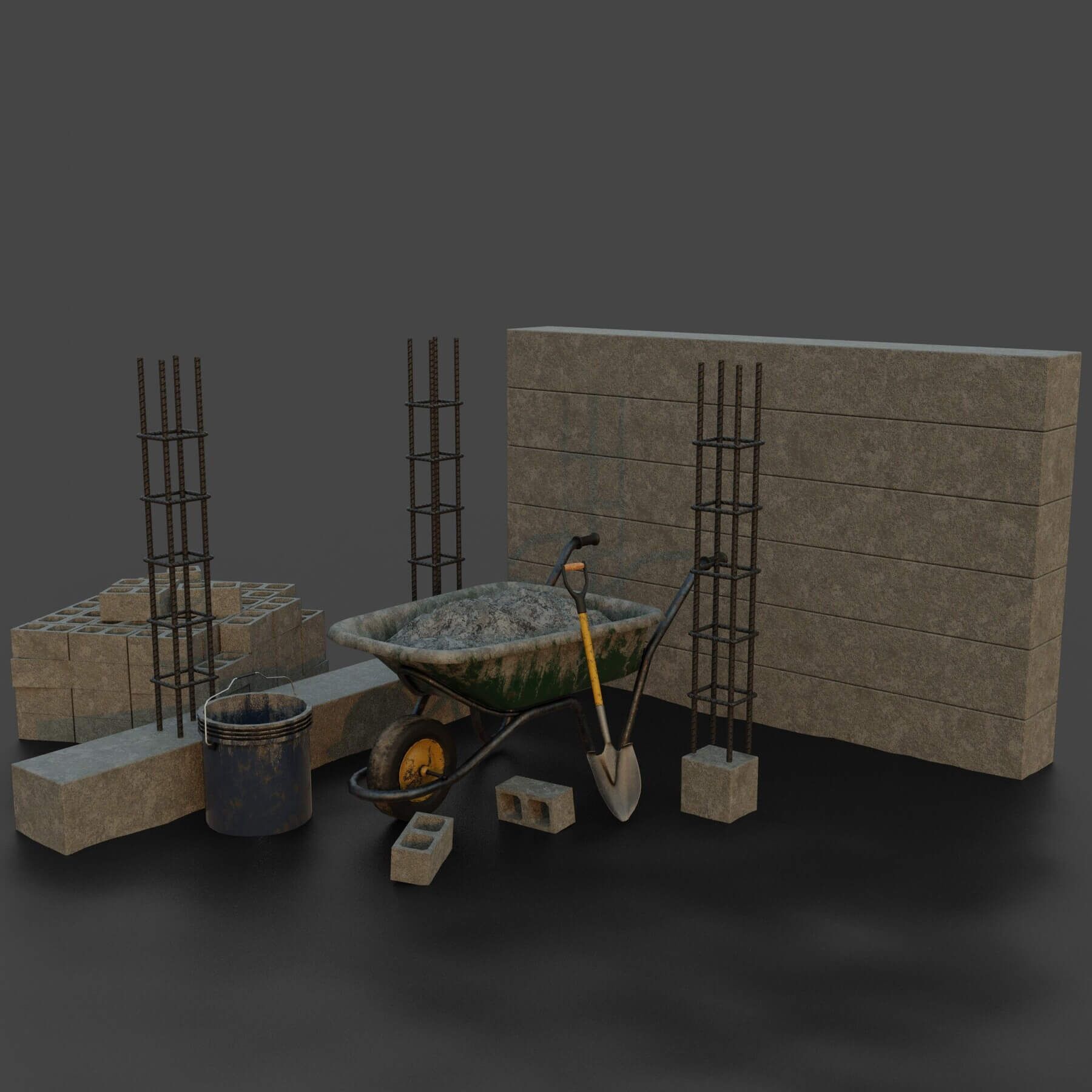Construction Site Tools - 3D Model by Holy360