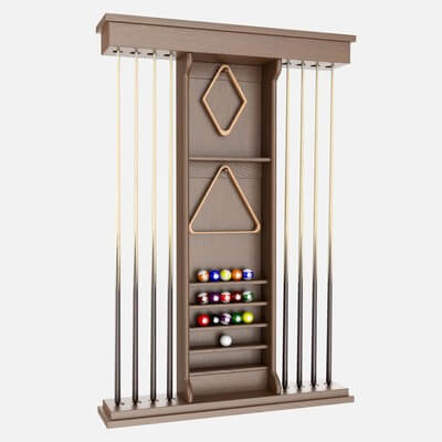 Running Racks Billards Team Billiard Rack with Cues and Accessories - 3D Model by HQ3DMOD