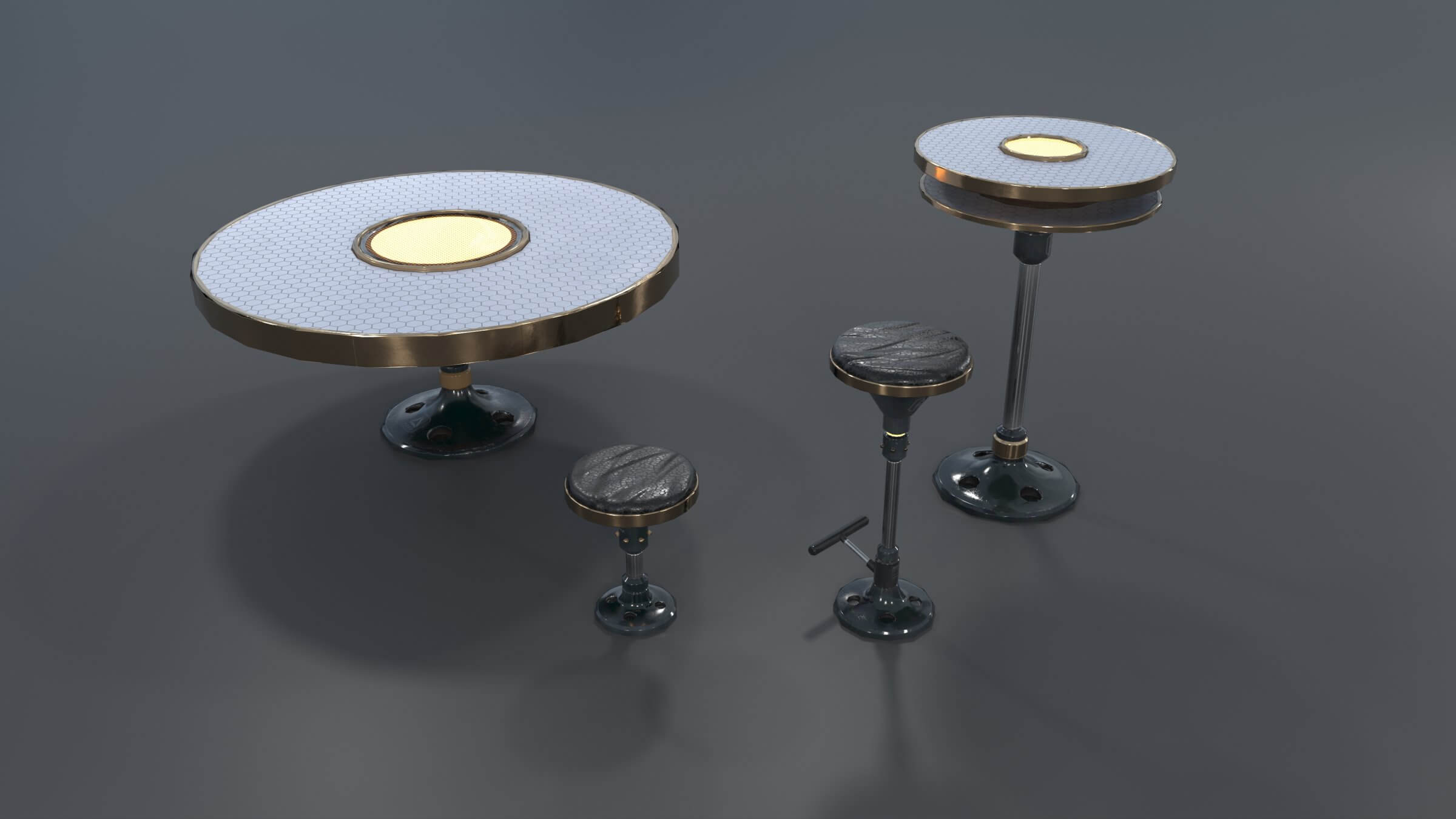 SciFi Bar Furniture Pack 3D Model by HughPoly