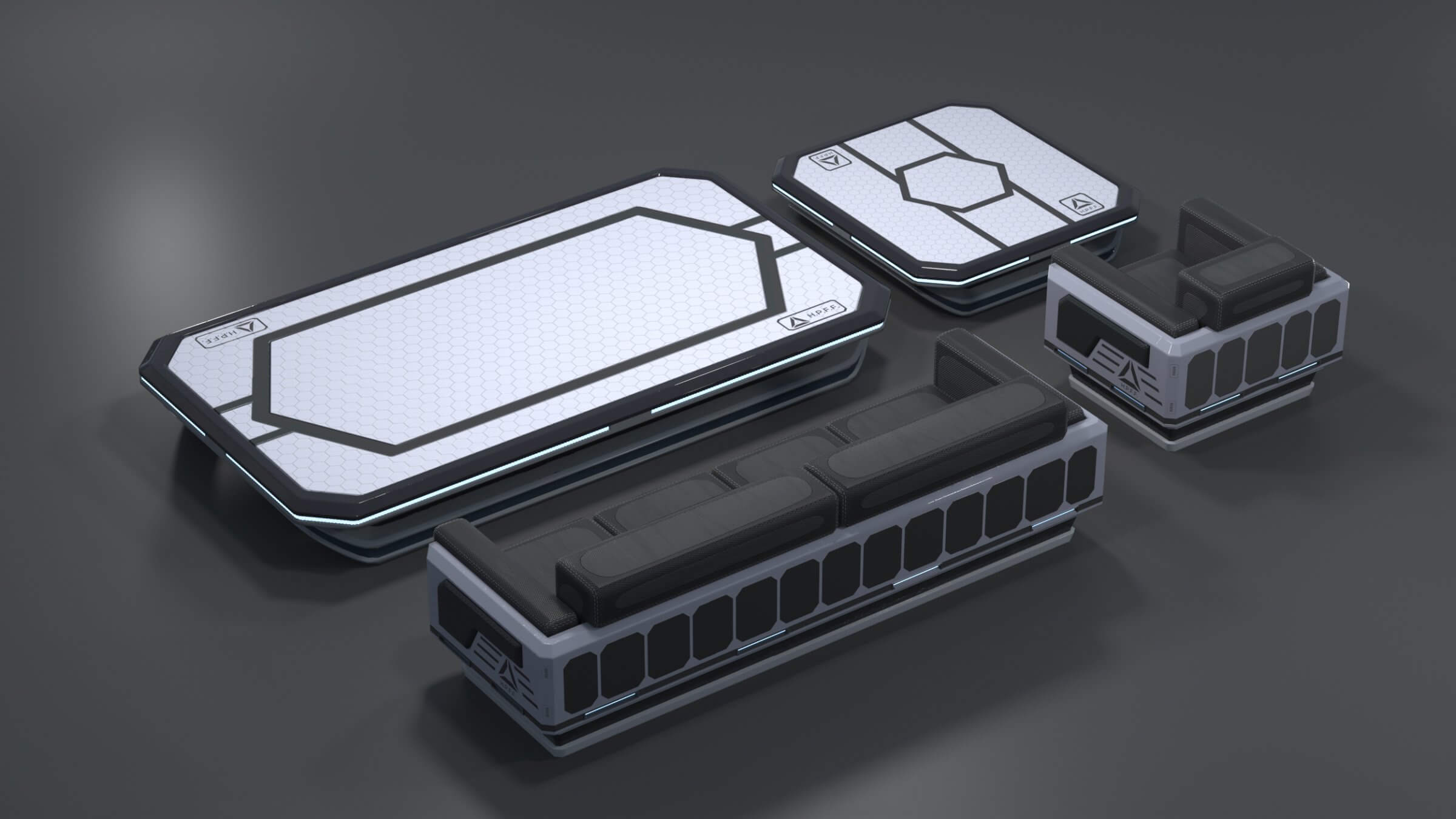 SciFi Furniture Pack Coffee 3D Model by HughPoly