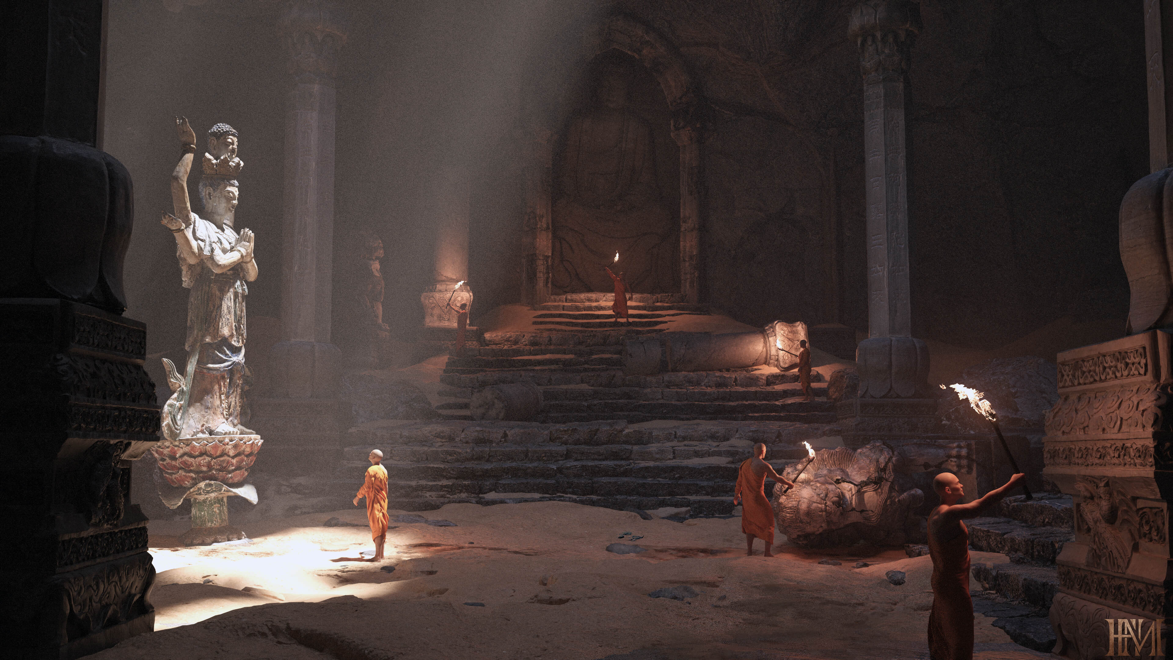 Ancient Temple 3D Render, Digital Art by hugomorate