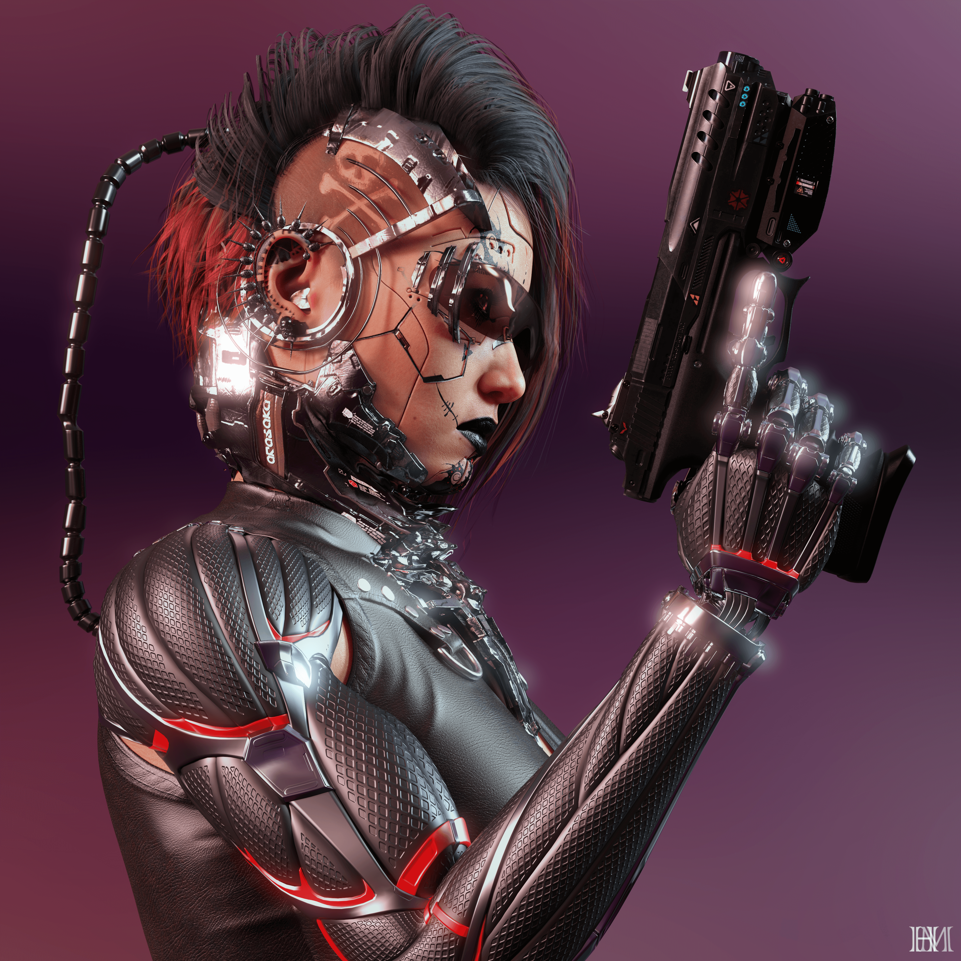 Assassin Kayo 3D Render, Digital Art by hugomorate