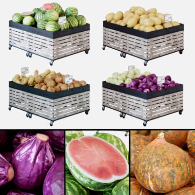 Vegetable Rack Texture Racks for Vegetables / Fruits - 3D Model by hulk mario