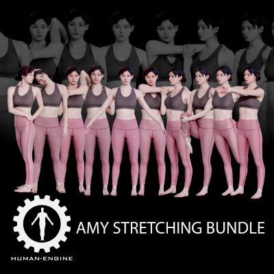 Amy in Various Stretching Poses Bundle