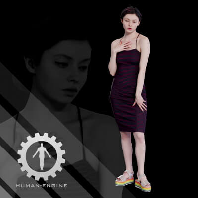 Female Scan - Amy in a Striped Dress 155