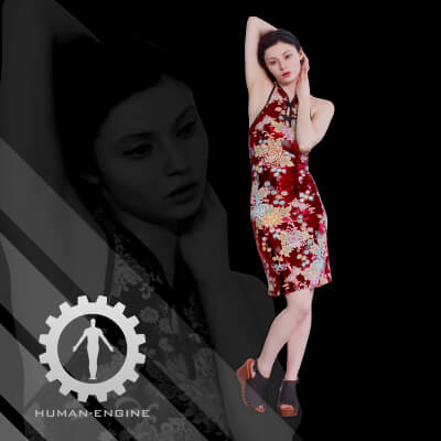 Female Scan - Amy in Chinese Style Dress 137