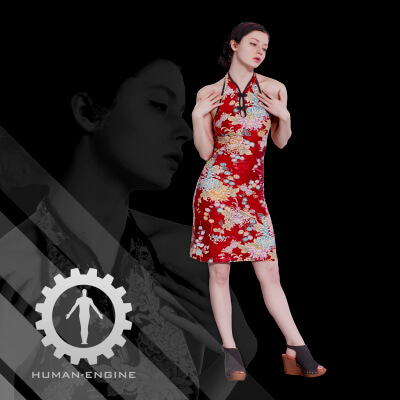 Female Scan - Amy in Chinese Style Dress 140