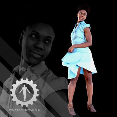 Female Scan - Tiana in Blue Dress